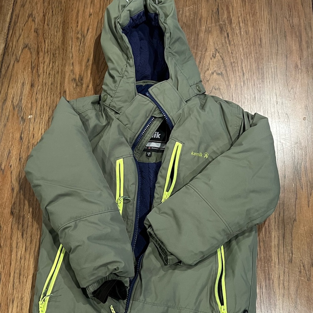 Kamik Olive and Navy Hooded Jacket